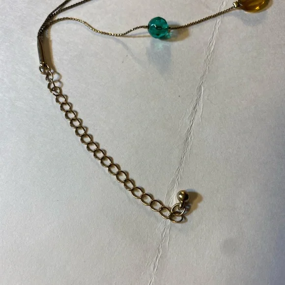 Lia Sophia, Mural Retired Necklace, Multicolored Beads, Brown, Blue, Green, Gold - Picture 6 of 7